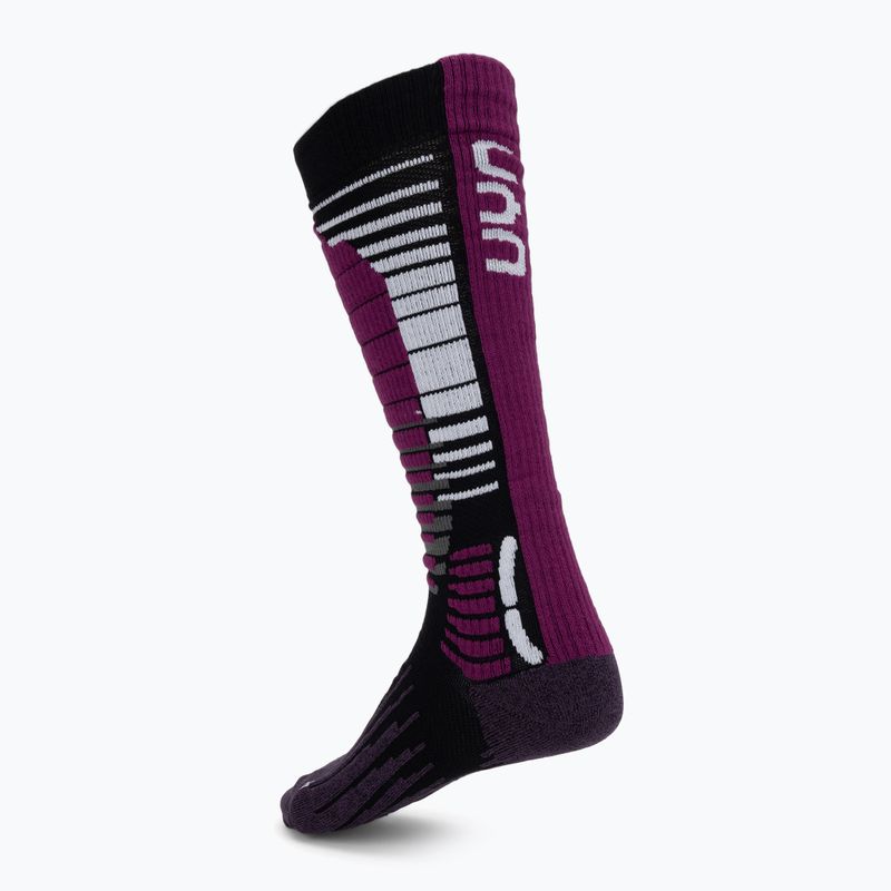 Women's snowboard socks UYN Ski Snowboard black/purple 2