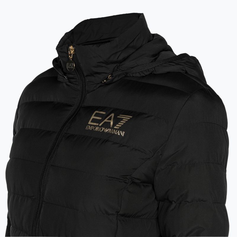 EA7 Emporio Armani Women's Train Core Lady Eco Down Hoodie black/logo light gold 3