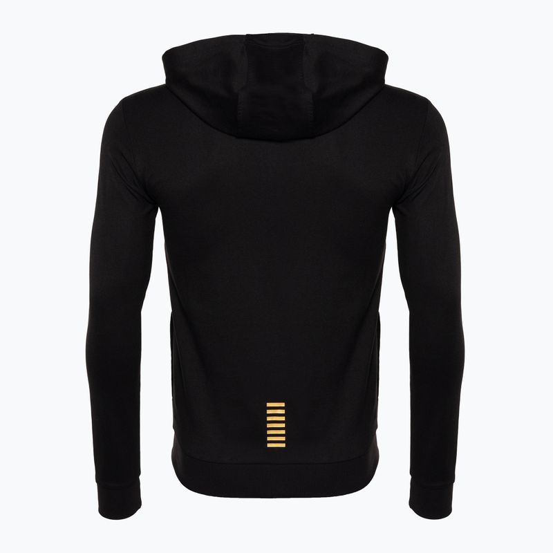 Men's EA7 Emporio Armani Train Core ID Hoodie FZ Coft black/gold logo sweatshirt 5