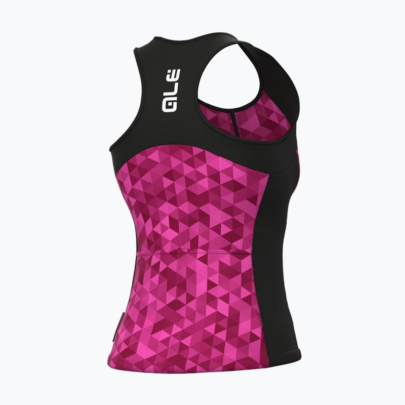 Women's cycling jersey Alé Triangles pink and black L21112543 2