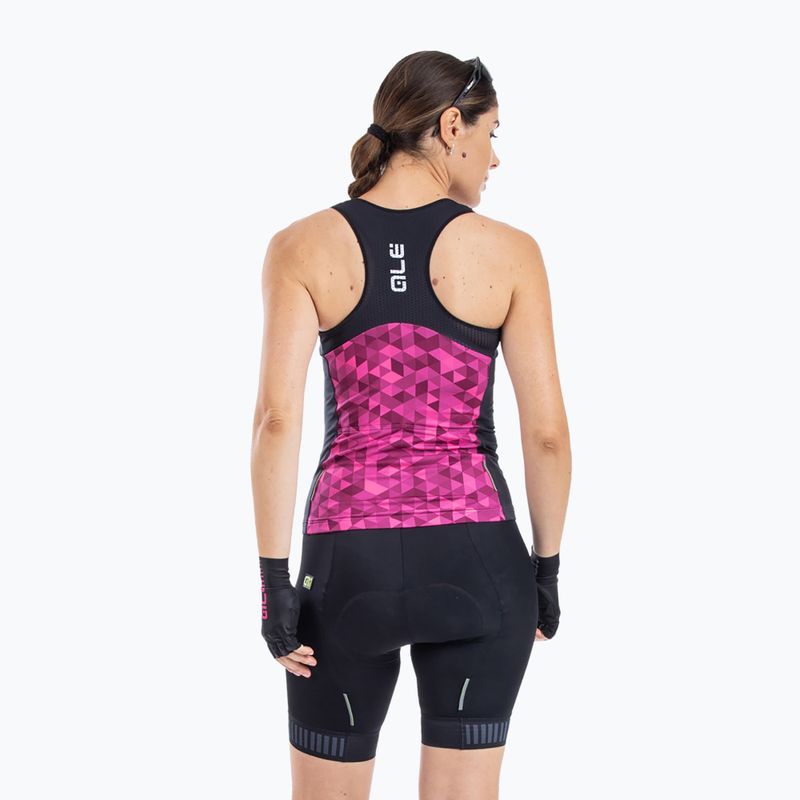Women's cycling jersey Alé Triangles pink and black L21112543 4
