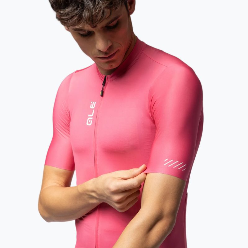 Men's cycling jersey Alé Color Block flamingo pink 3