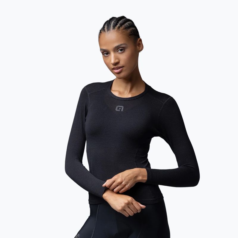 Women's cycling base layer Alé Merino LS nero/black 3