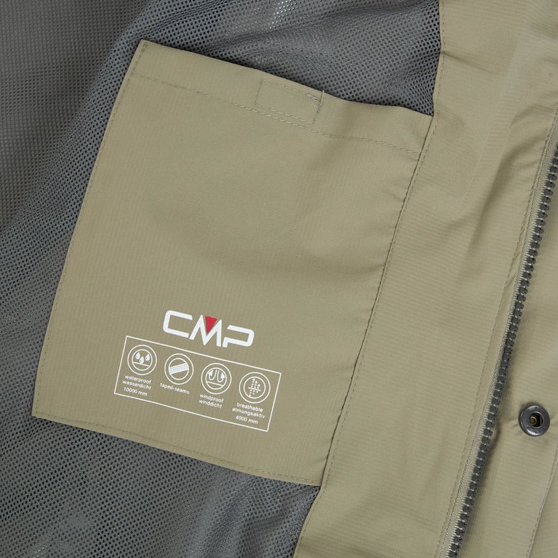 Men's rain jacket CMP 39X7367 Snaps Hood sage 5