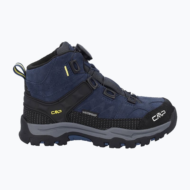 Children's trekking boots CMP Kiruna Mid Fitgo Fleece Wp blue ink/yellow 2