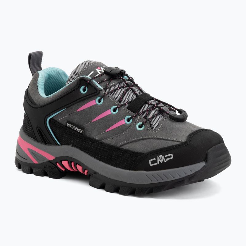 Children's trekking boots CMP Rigel 2.0 Low Waterproof grey/acquarius/pink fluo