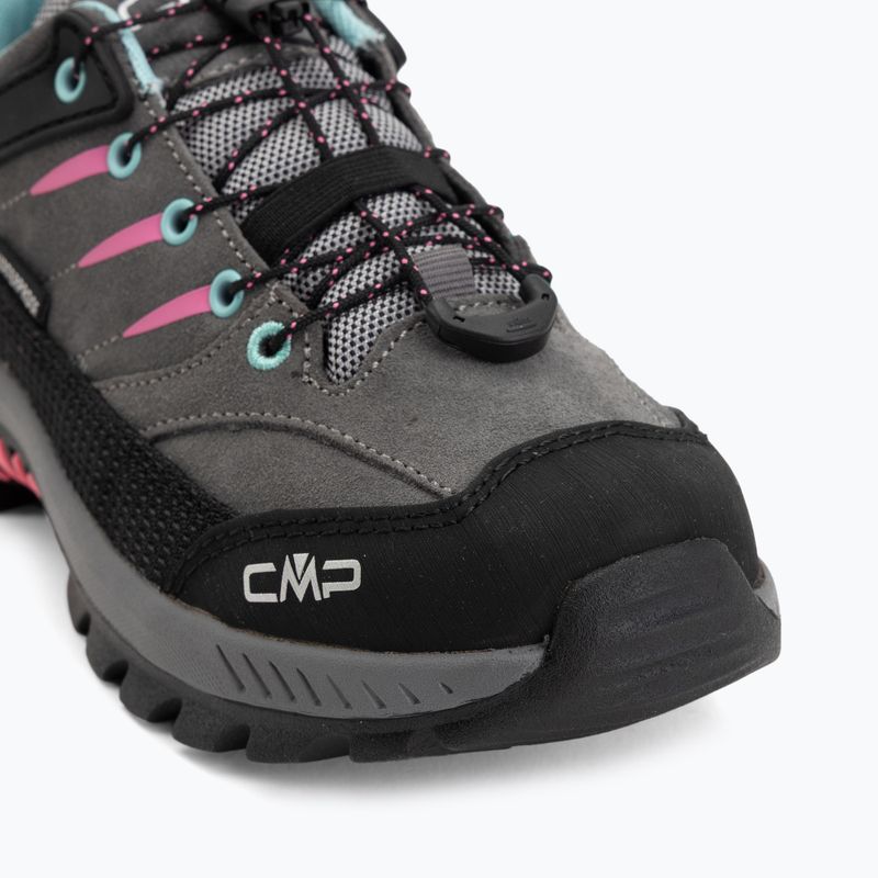 Children's trekking boots CMP Rigel 2.0 Low Waterproof grey/acquarius/pink fluo 7