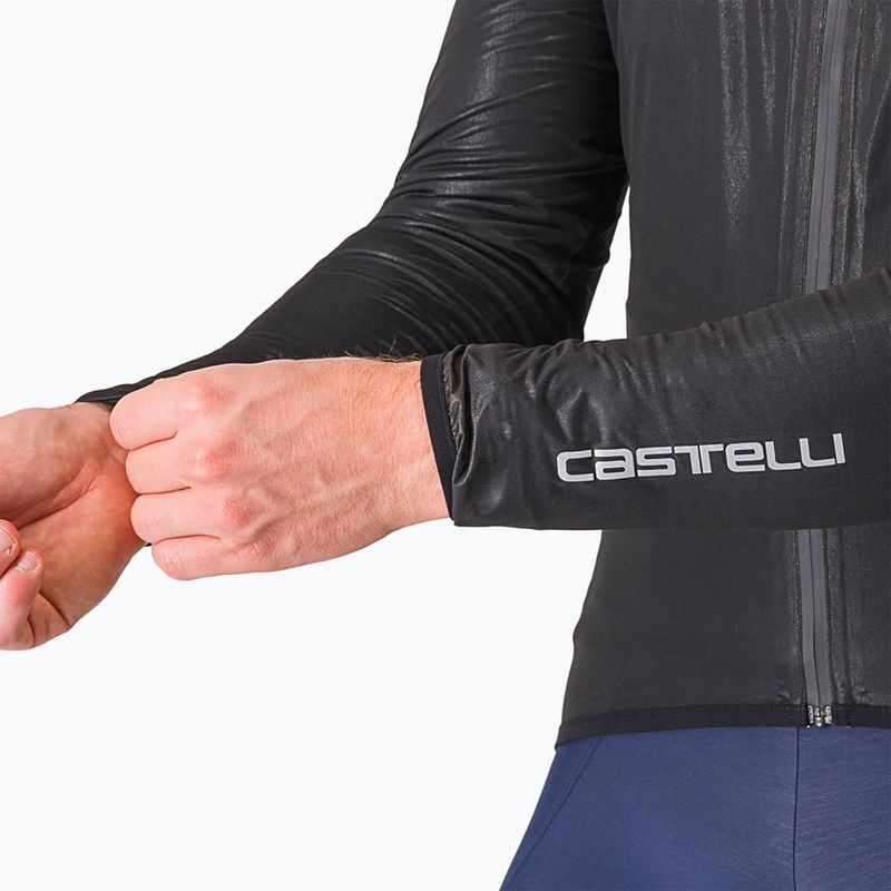 Men's cycling jacket Castelli Squall Shell light black/silver gray 5