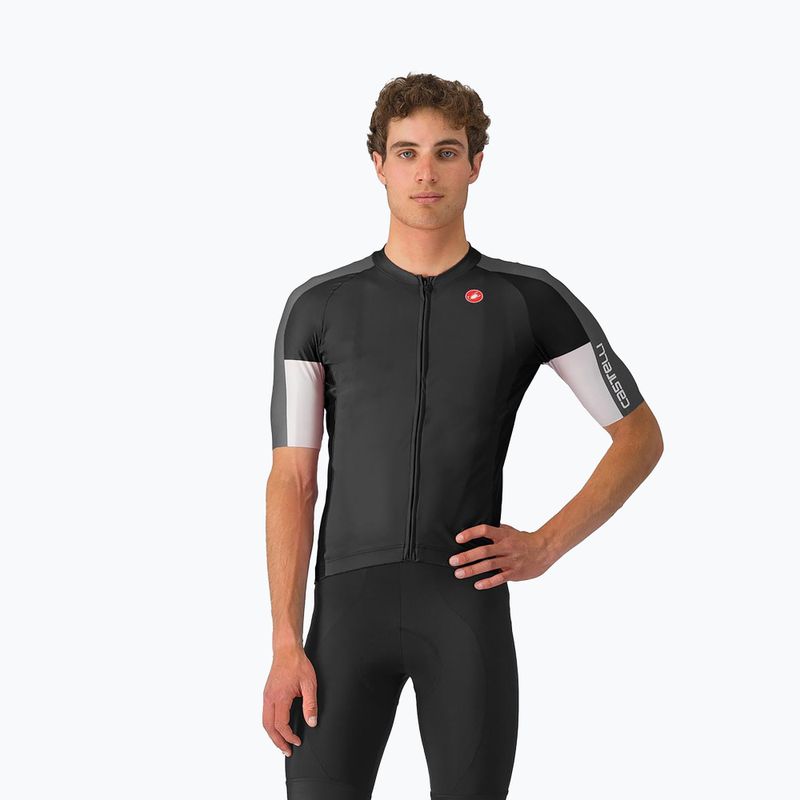 Men's Castelli Entrata 6 light black/dark gray/smoky gray cycling jersey