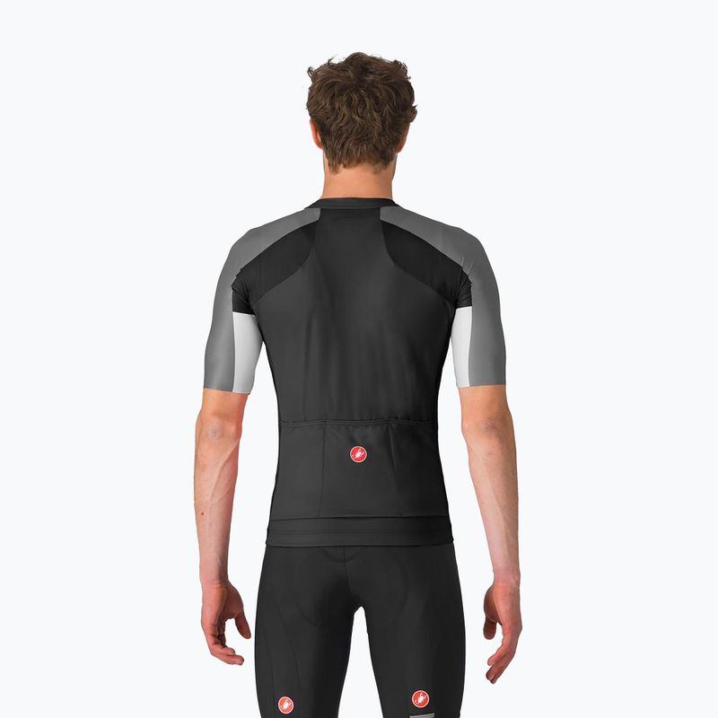 Men's Castelli Entrata 6 light black/dark gray/smoky gray cycling jersey 2