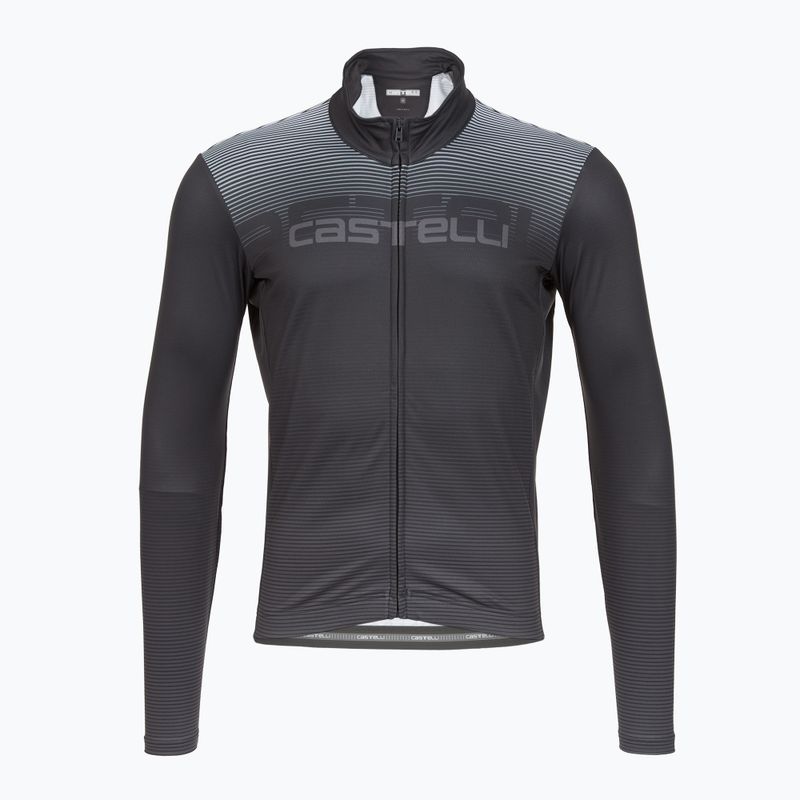 Men's cycling longsleeve Castelli Apice Thermal dark gray/smoky gray/silver gray