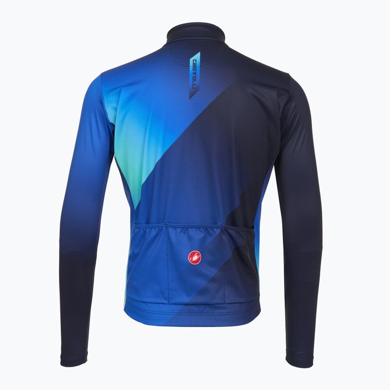 Men's cycling longsleeve Castelli Amplify Thermal belgian blue/azzurro italia/pool blue 2