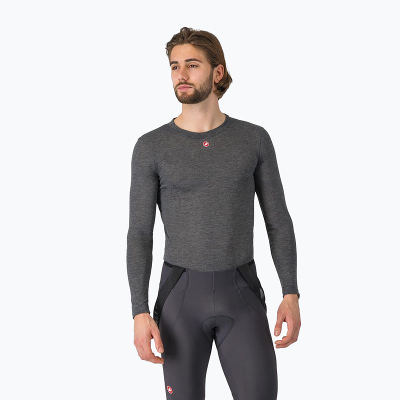 Men's cycling longsleeve Castelli Medio Base Layer melange gray