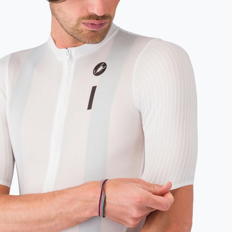 Men's cycling jersey Castelli Drittone Logo white/black 4