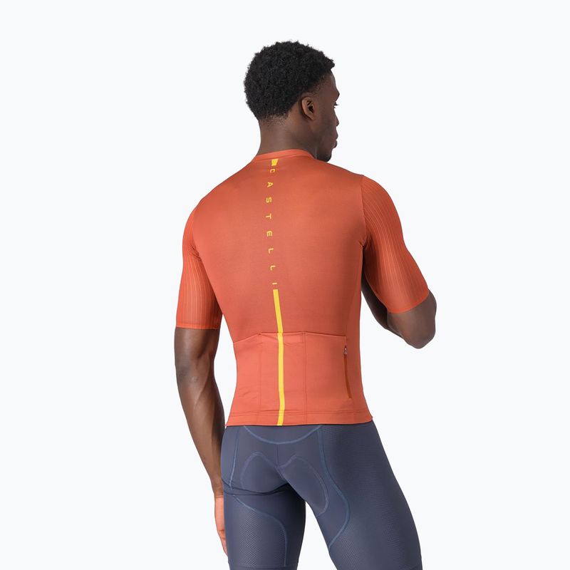 Men's cycling jersey Castelli Drittone Logo paprika/mango mojito 2