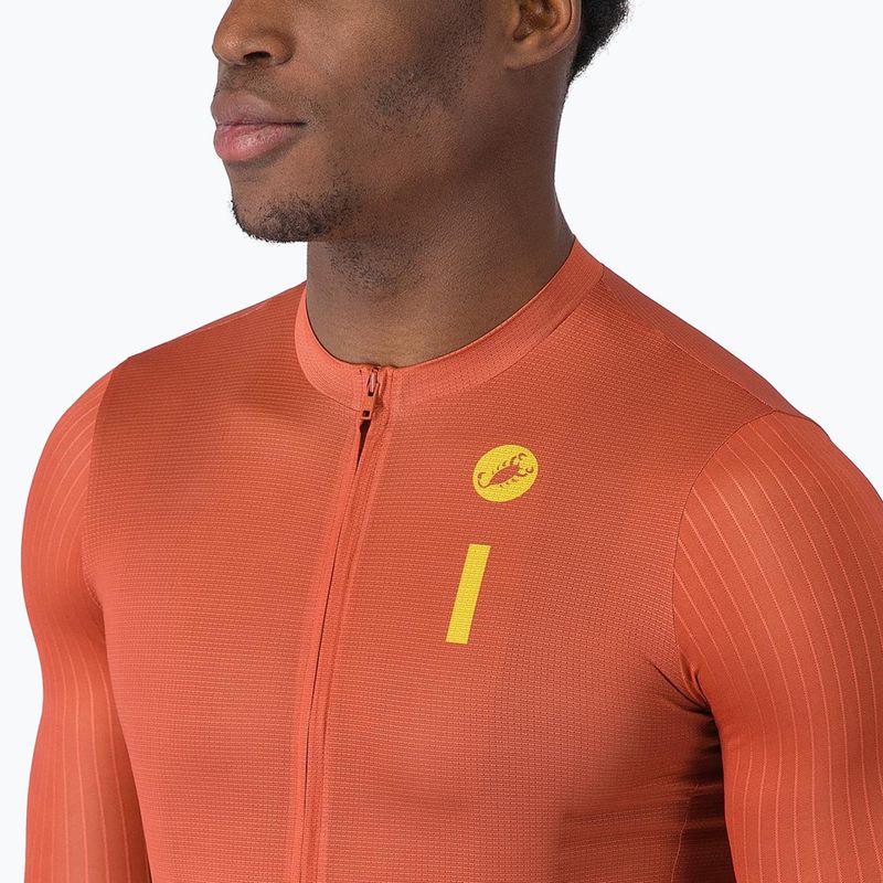 Men's cycling jersey Castelli Drittone Logo paprika/mango mojito 3