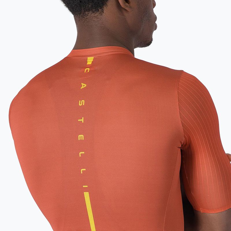 Men's cycling jersey Castelli Drittone Logo paprika/mango mojito 4