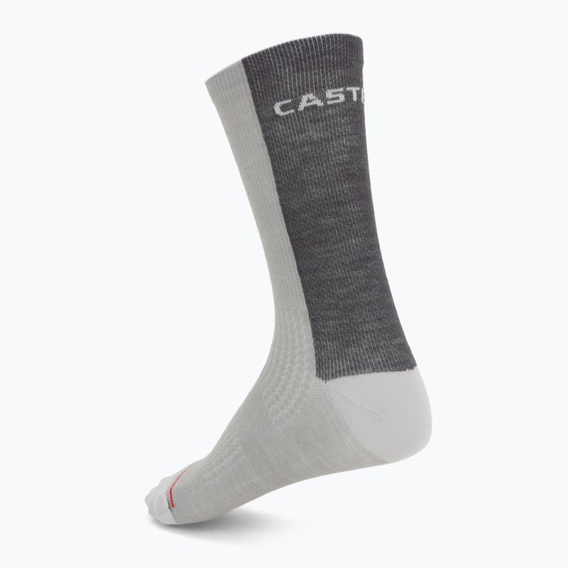 Men's socks Castelli Castelli Logo 18 Merino Sock silver gray/dark gray 2