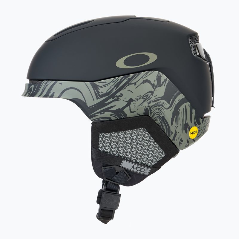 Oakley Mod5 matte black/dark brush swirl ski helmet 5