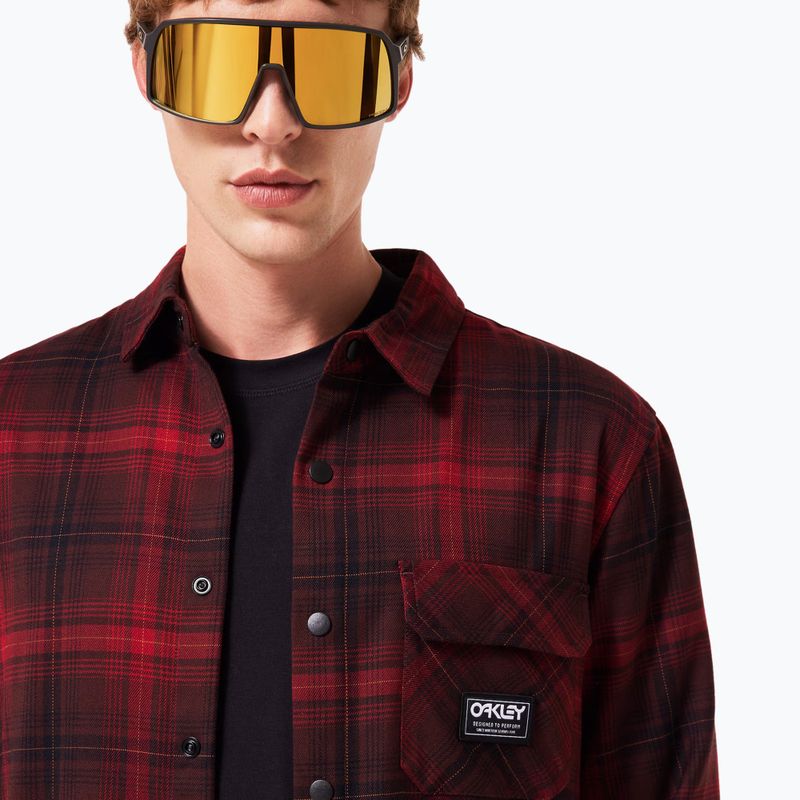 Men's Oakley Butter Flannel Shirt black/grenache check 4