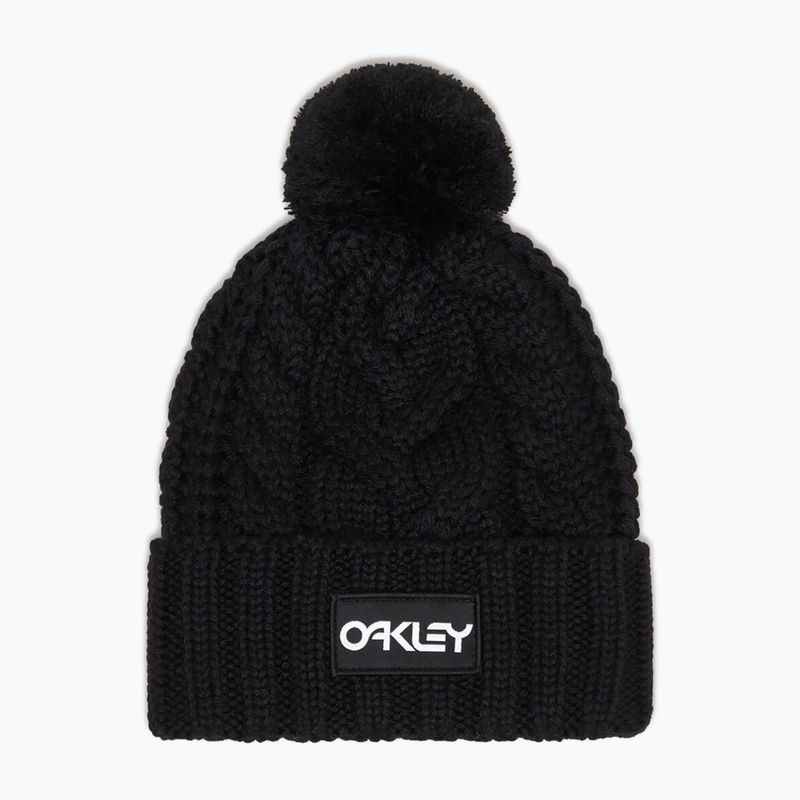 Oakley Harper Pom Beanie black/white logo winter beanie