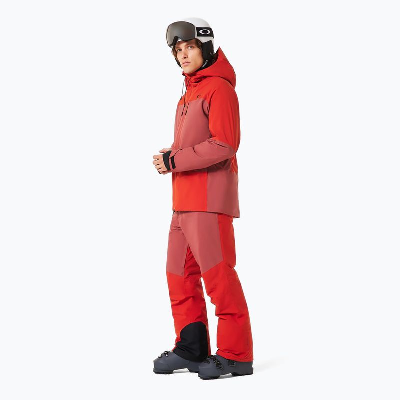 Men's ski trousers Oakley Canopy Pro Insulated flame red/rosewood 4