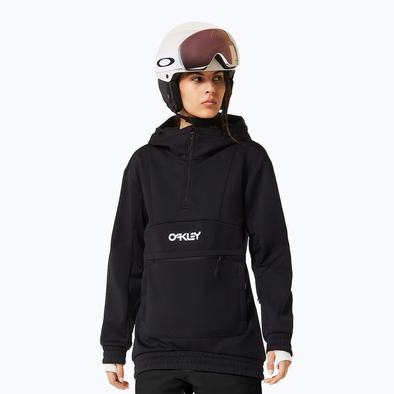 Women's softshell sweatshirt Oakley TNP Nose Grab Softshell Hoodie blackout/white