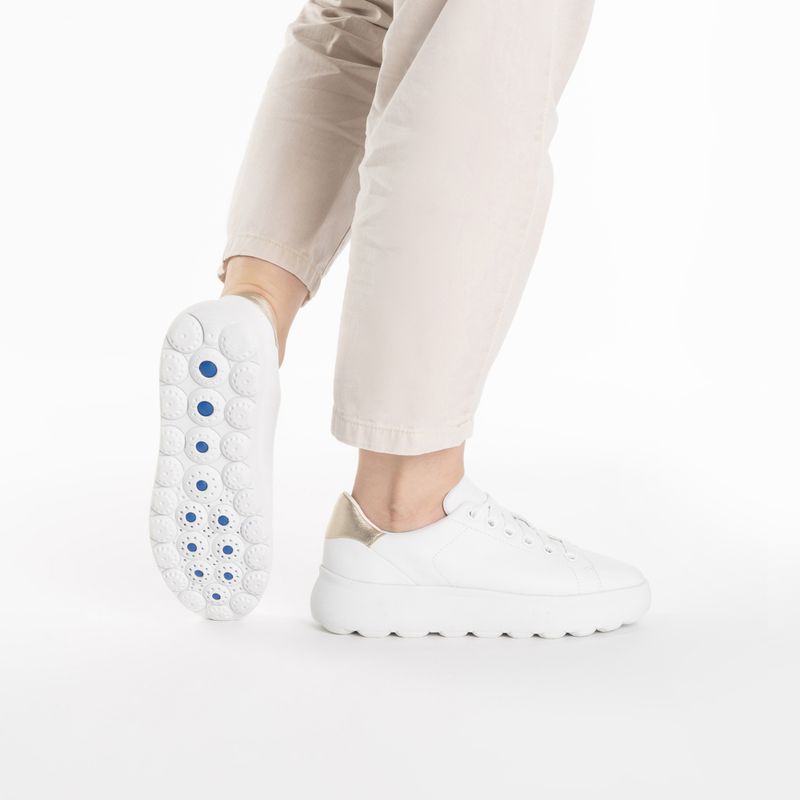Geox Spherica EC4.1 women's shoes white/gold 2