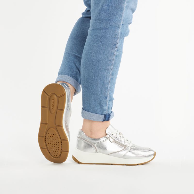 Geox Cristael silver women's shoes 2