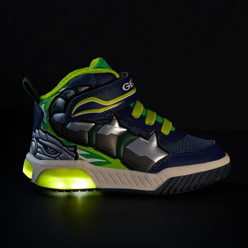 Geox Inek navy/lime green children's shoes 8