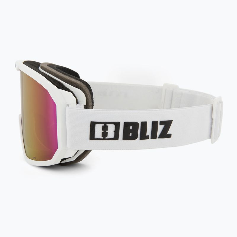 Bliz Rave matt white/brown pink ski goggles 4