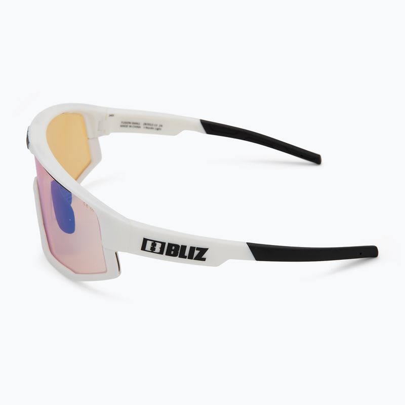 Bliz Fusion Small Nano Optics Nordic Light matt white/coral/orange blue sunglasses 5