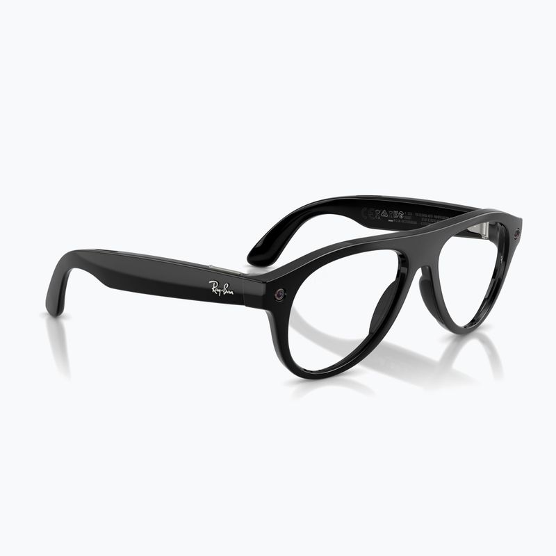Glasses with a camera Ray-Ban Meta Aviator shiny black/trs g. green 4
