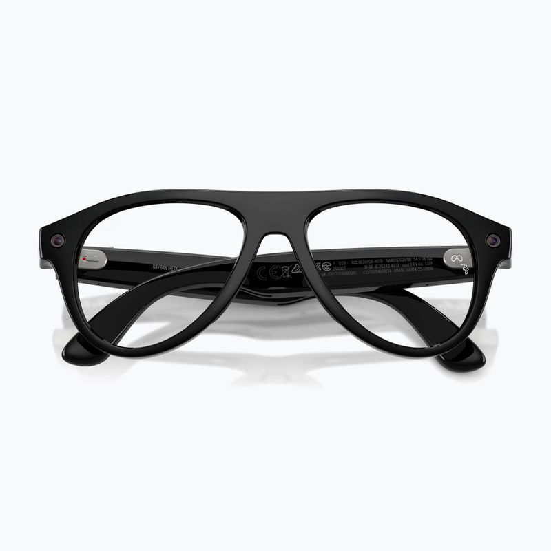Glasses with a camera Ray-Ban Meta Aviator shiny black/trs g. green 6
