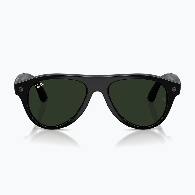 Glasses with a camera Ray-Ban Meta Aviator shiny black/trs g. green 7