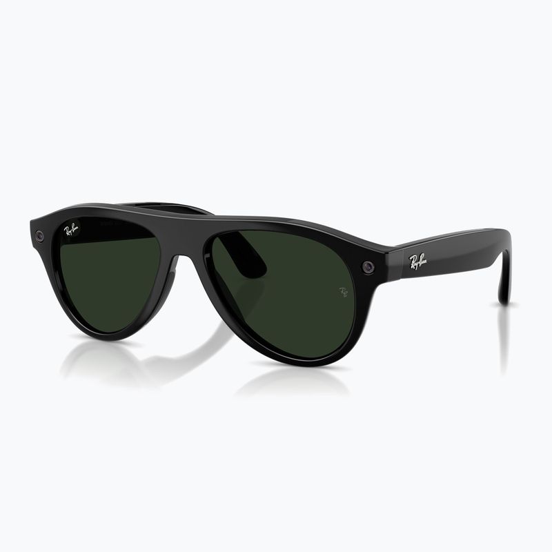 Glasses with a camera Ray-Ban Meta Aviator shiny black/trs g. green 8