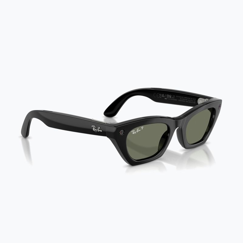 Glasses with a camera Ray-Ban Meta Zena shiny black/g15 green polar 4