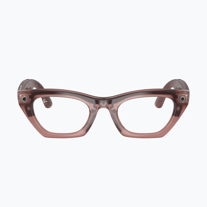 Glasses with a camera Ray-Ban Meta Zena milky pink blush/trs grey 2