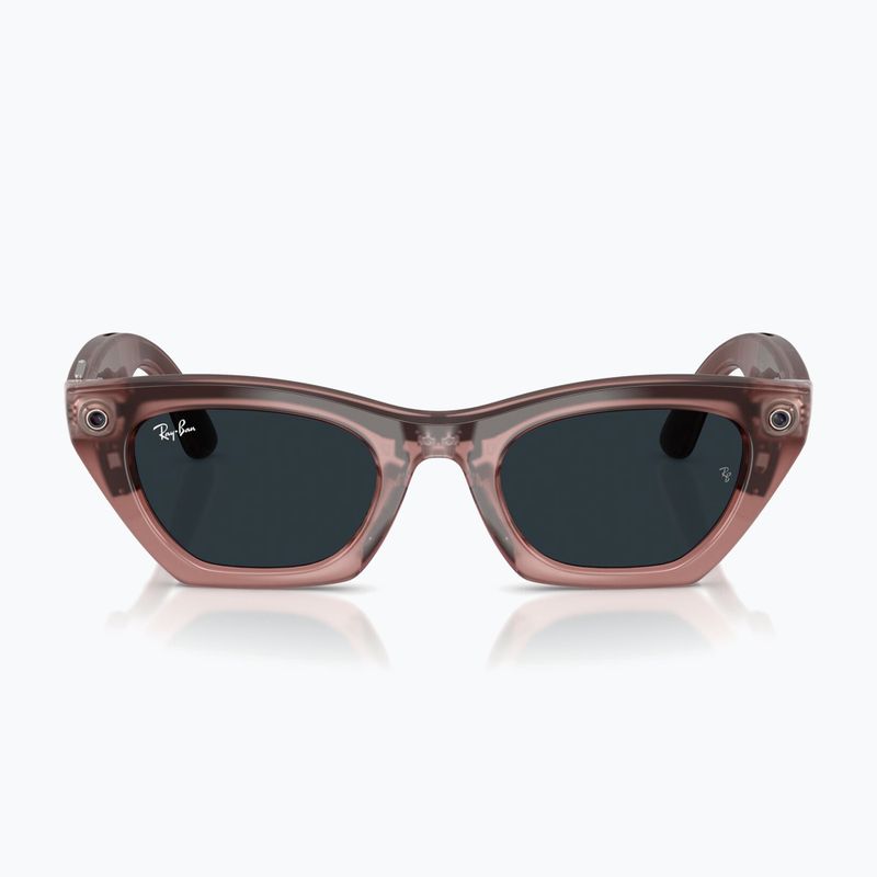 Glasses with a camera Ray-Ban Meta Zena milky pink blush/trs grey 9