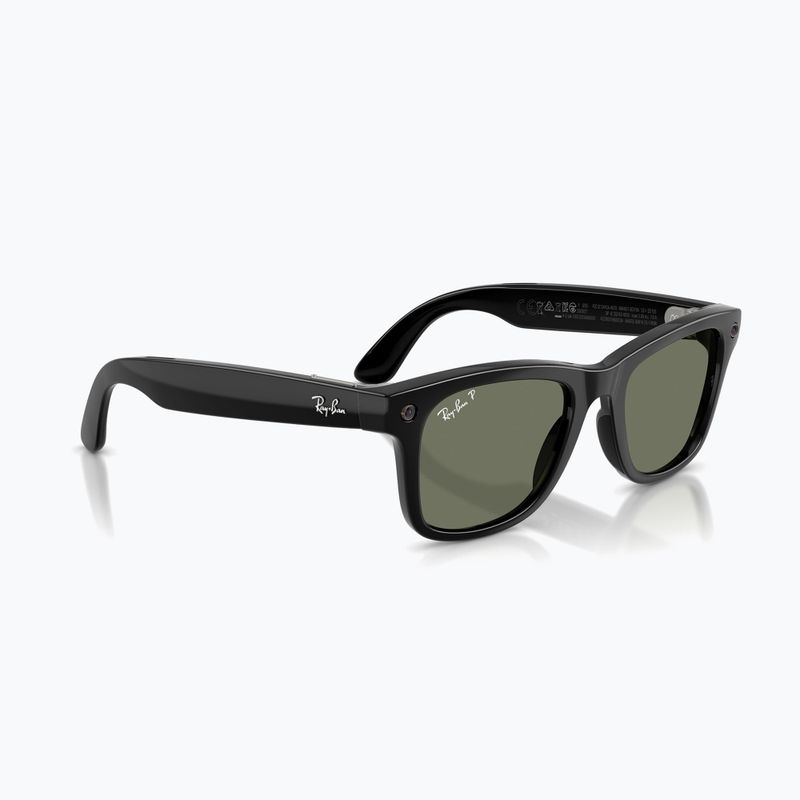 Glasses with a camera Ray-Ban Meta Wayfarer shiny black/g15 green polar 4