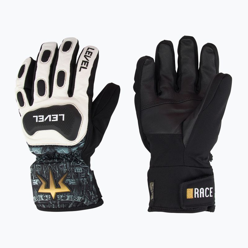 Level Race Replica ski gloves pk white