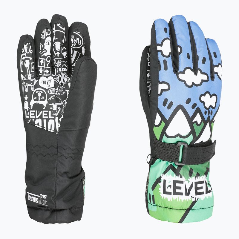 Level Junior ninja green children's ski gloves