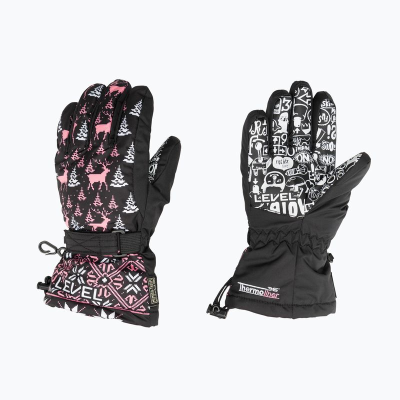 Level Junior ninja pink children's ski gloves