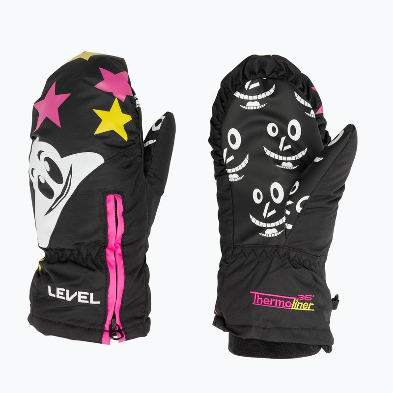 Level Lucky Mitt ninja pink children's ski gloves