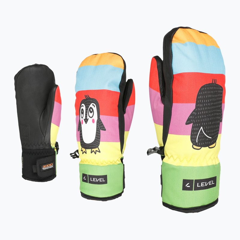 Level Vertigo Mitt Teen pk rainbow children's ski glove 7