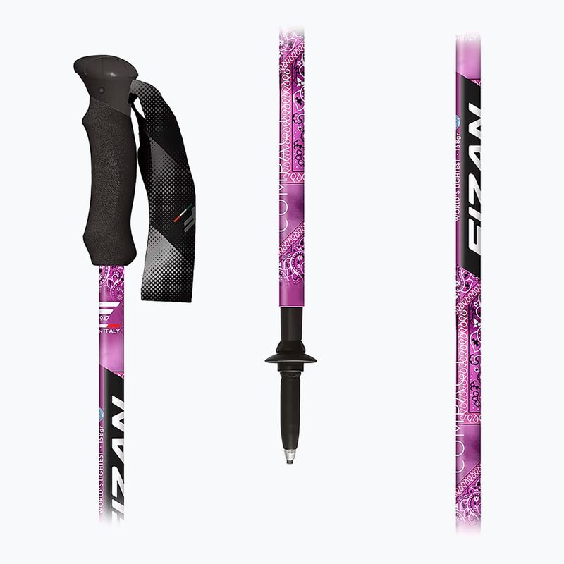Fizan Compact MS magenta trekking poles 2