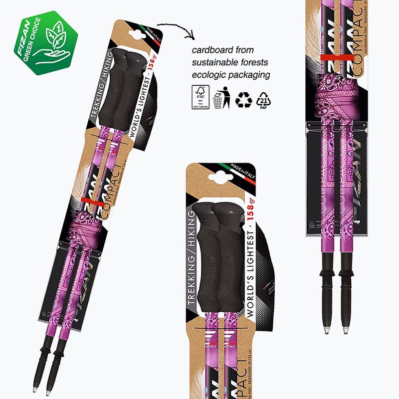 Fizan Compact MS magenta trekking poles 3