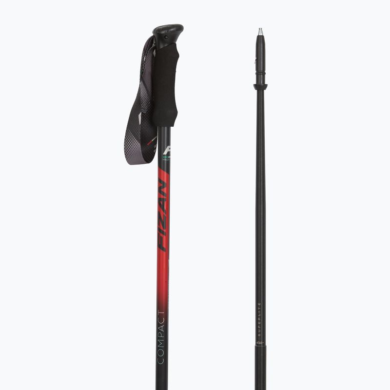 Fizan Compact red trekking poles 3