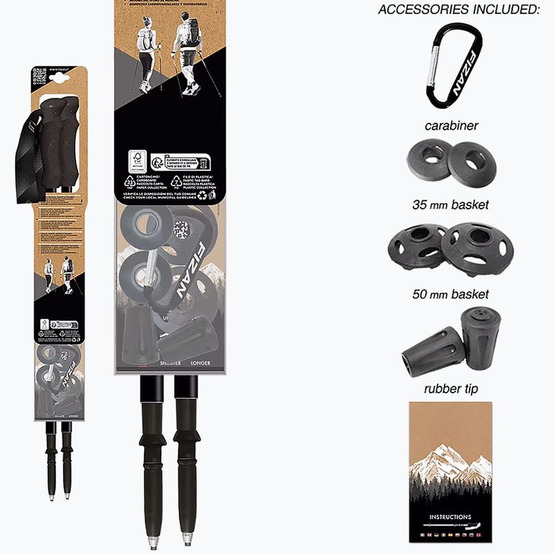 Fizan Compact pink trekking poles 4