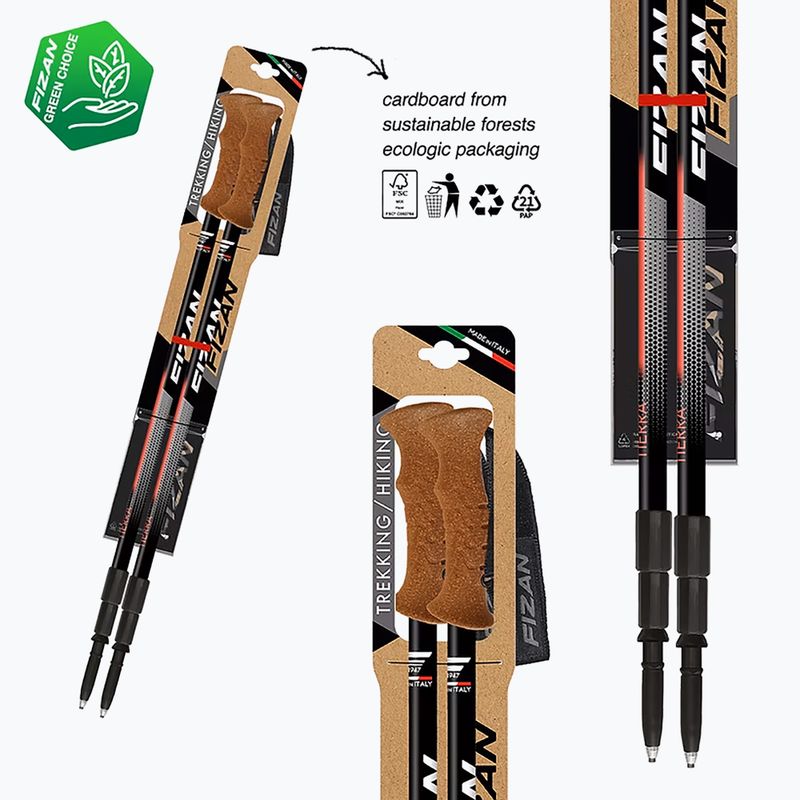 Fizan Tierra grey/coral trekking poles 3
